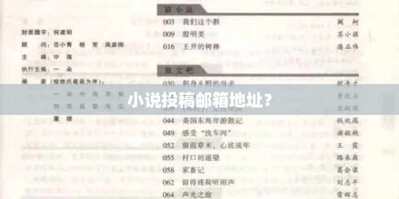 小说投稿邮箱地址？