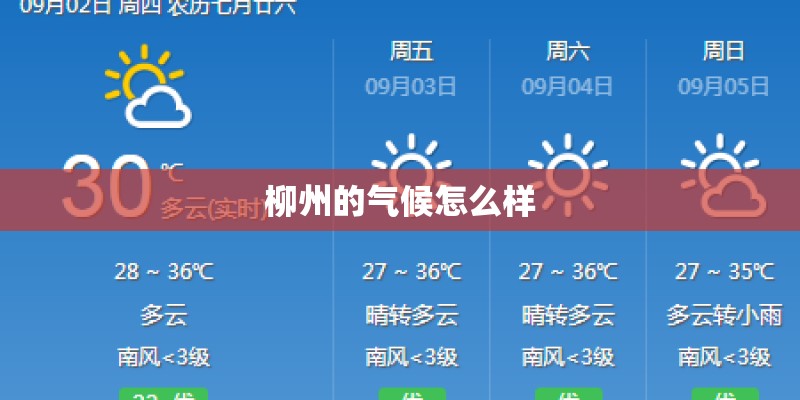 柳州的气候怎么样