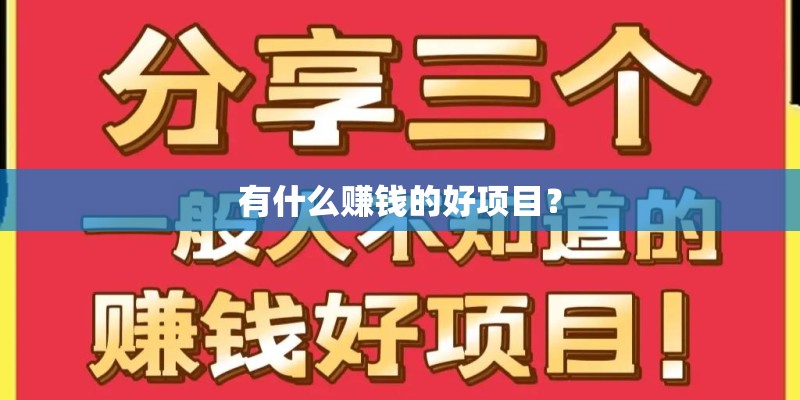 有什么赚钱的好项目？