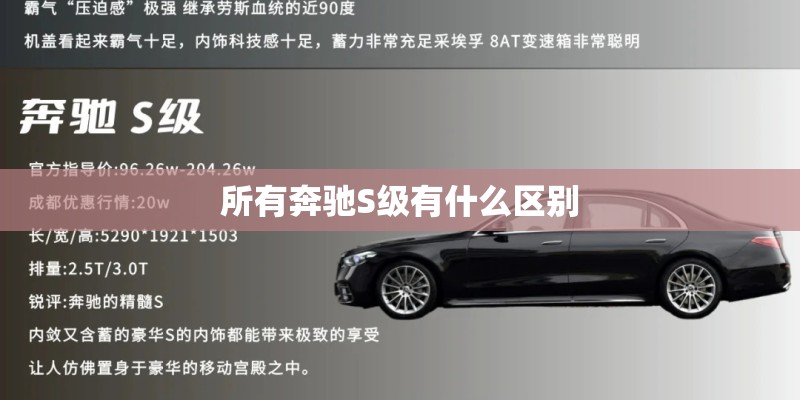 所有奔驰S级有什么区别