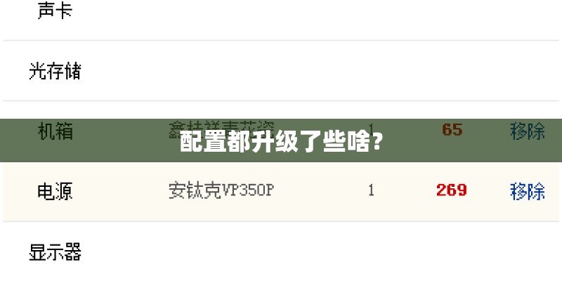 配置都升级了些啥？